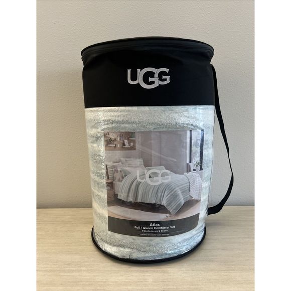 UGG Luxury Atlas Super Soft 3pc. Full/ Queen Comforter Set in Clear Creek Mint - Picture 2 of 8